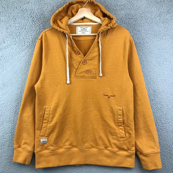 Kimes Ranch Sweaters - Kimes Ranch Hoodie Womens M Yellow Two Scoops Cowl Neck Western Ranch